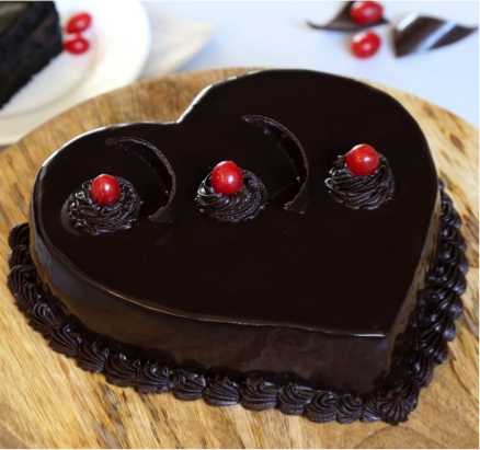 Chocolate Truffle Hearts Cake
